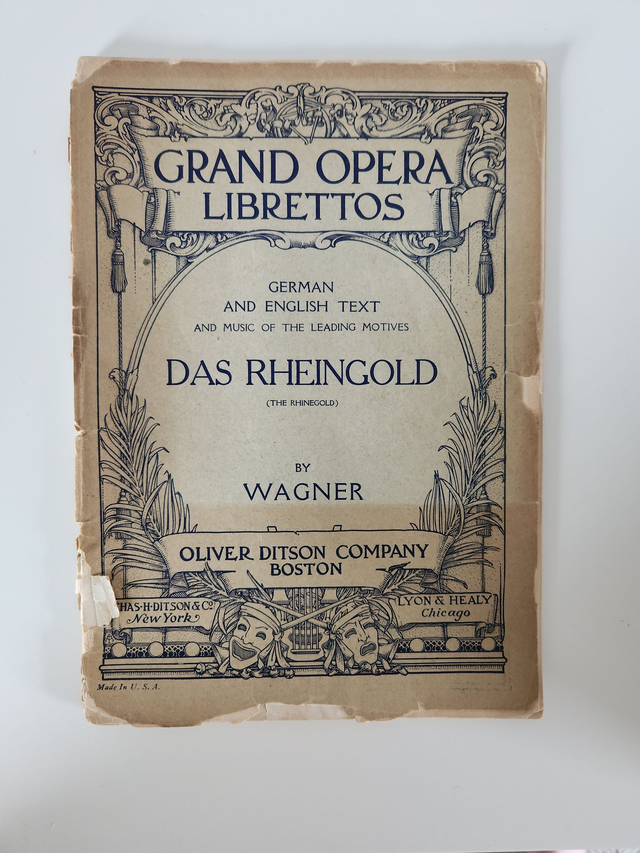 Das Rheingold by Wagner Grand Opera Librettos Sheet Music