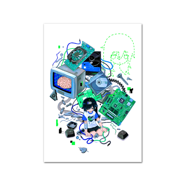 small art print - robot heart 💿