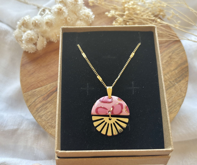 Collier - LÉOPARD ROSE - art déco