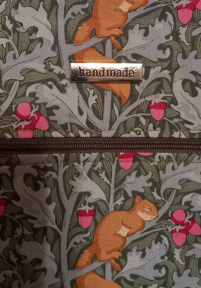 Shoulder Tote Bag - Beige and Green Floral