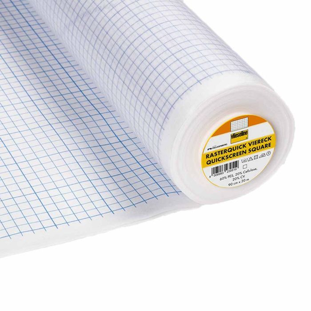 Vlieseline Rasterquick ruiten 90cm blauw (per 10 cm)