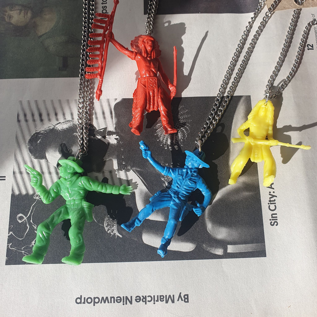 VINTAGE FIGURINE NECKLACE – different colors available 