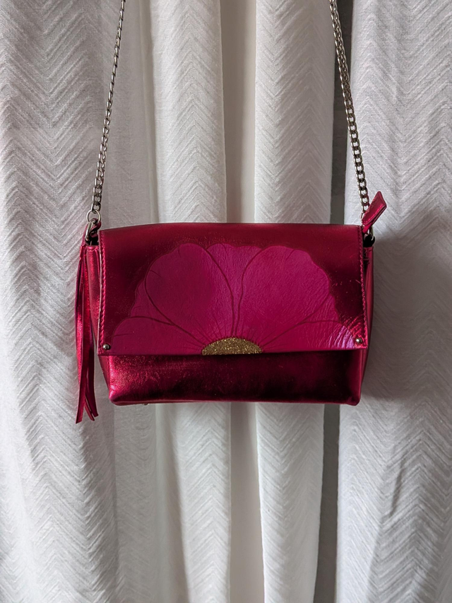 Fuchsia festif - Sac Bandoulière chaîne