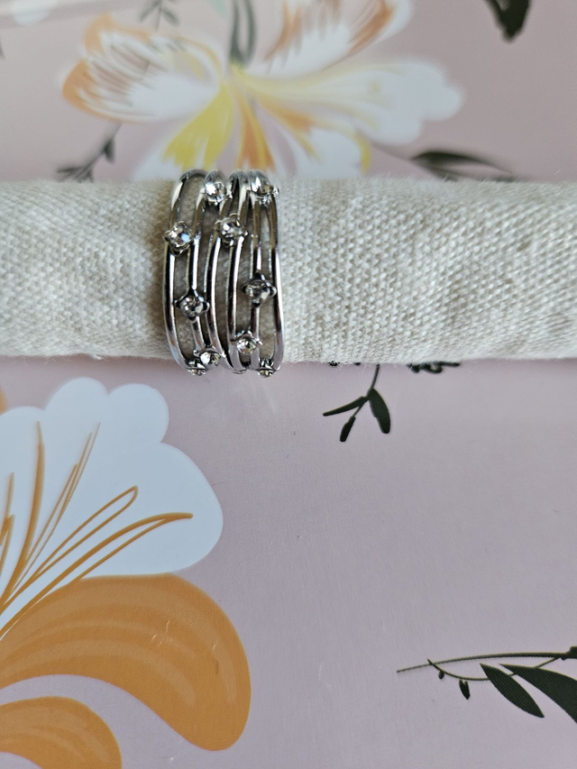 BAGUE ARGENTE REGLABLE ACIER INOXYDABLE MODELE 11