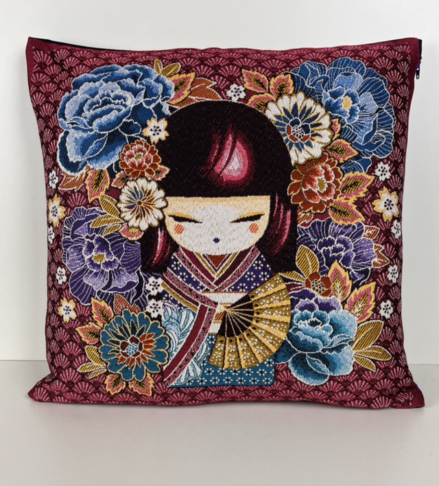 Coussin Jacquard Mina Fuchsia