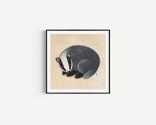 Zaspani jazbec (Giclée print)