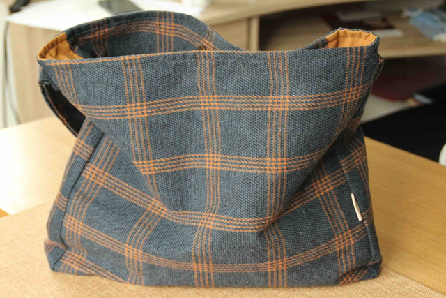 Shoulder bag - grid, Flanell, two patterns available 