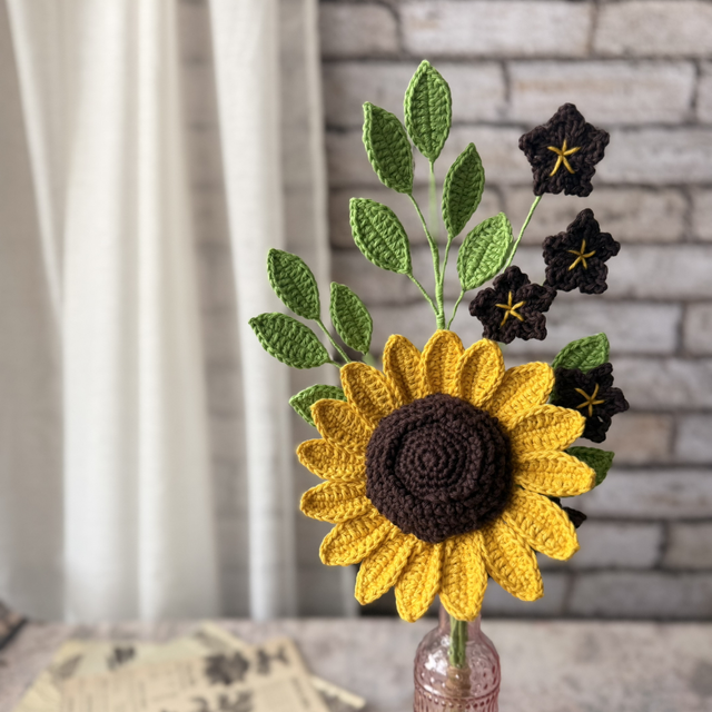 Bouquet tournesol et fleurs de cerisier