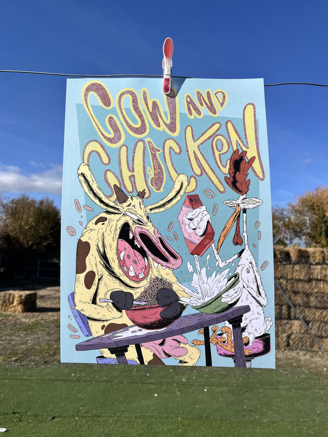 Lámina "Pollo y Vaca"