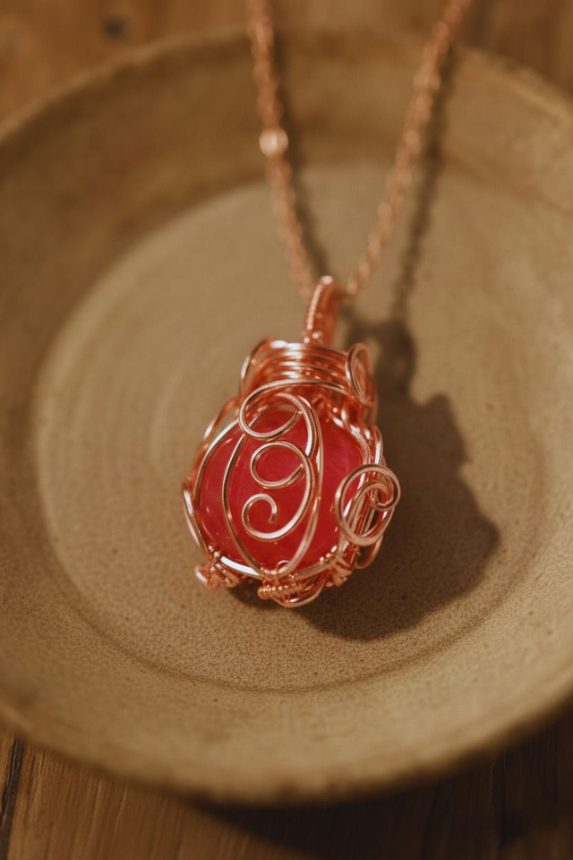 Colliers en calcite orange