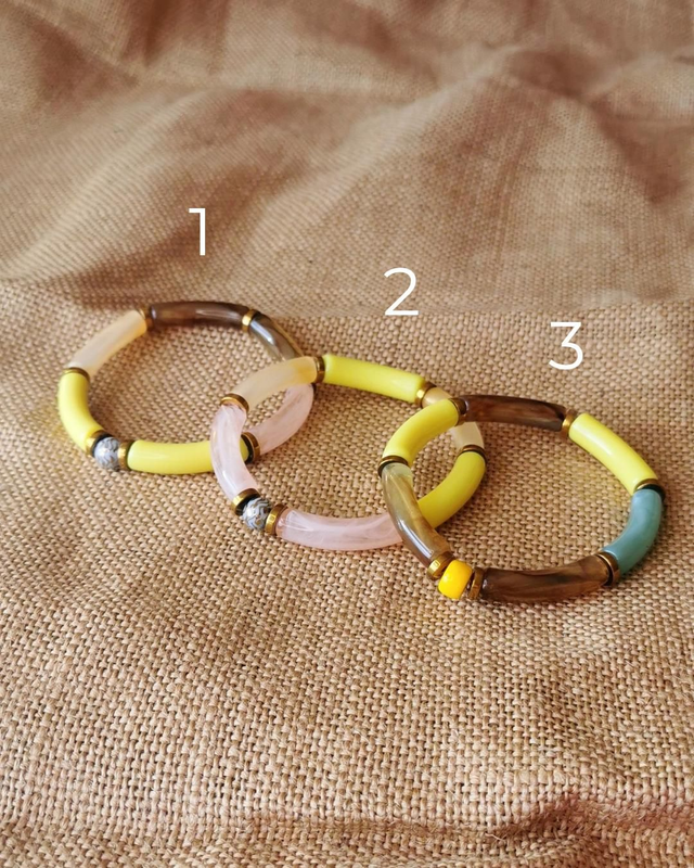 Bracelets jaune & marbré Taille L