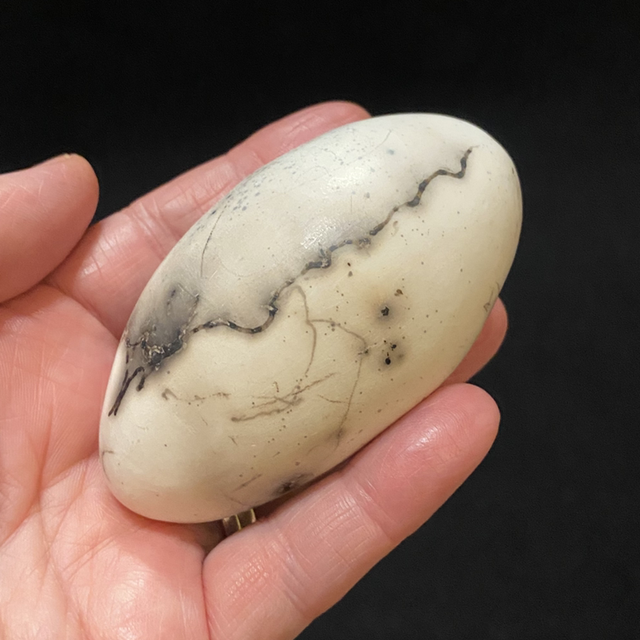 Hand Calming Stone- Naked Raku fired