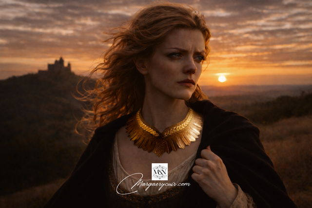 Collier en cuir médiéval fantasy - Ladyhawke