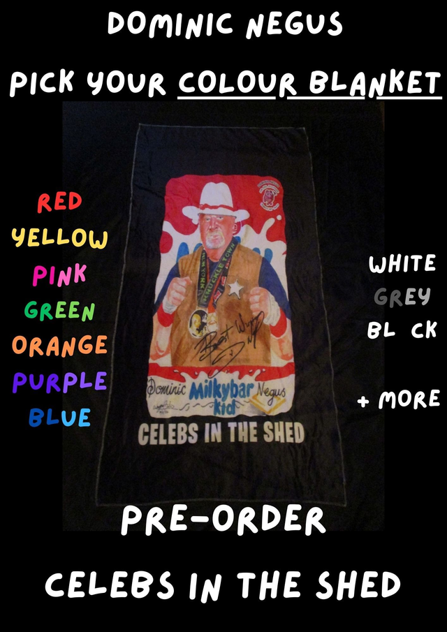 Dominic 'Milky Bar Kid' Negus Boxer &amp; Bare Knuckle Boxer Picture Blanket (White Logo)(75cm x 150cm) PRE-ORDER