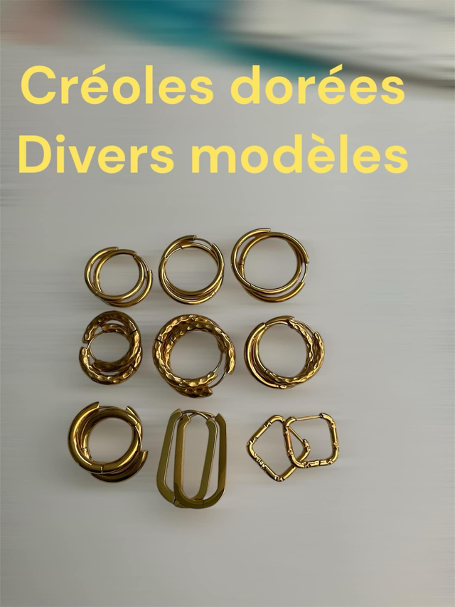 CRÉOLES DORÉES  acier inoxydable vendues par2