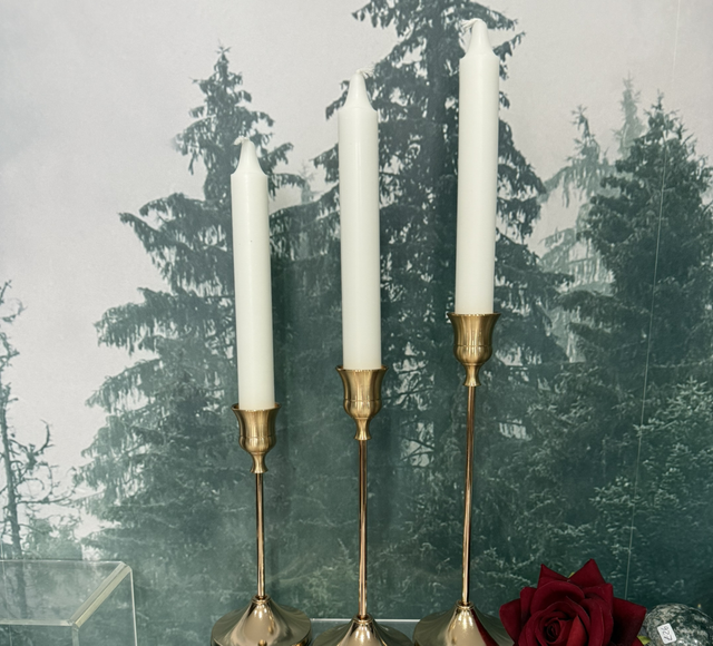 Set of 3 candle holders- rose gold