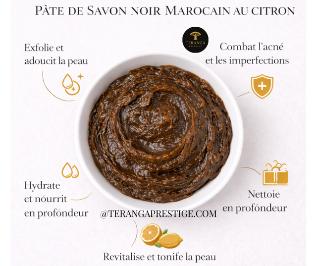 Pâte de Savon Noir Marocain au Citron