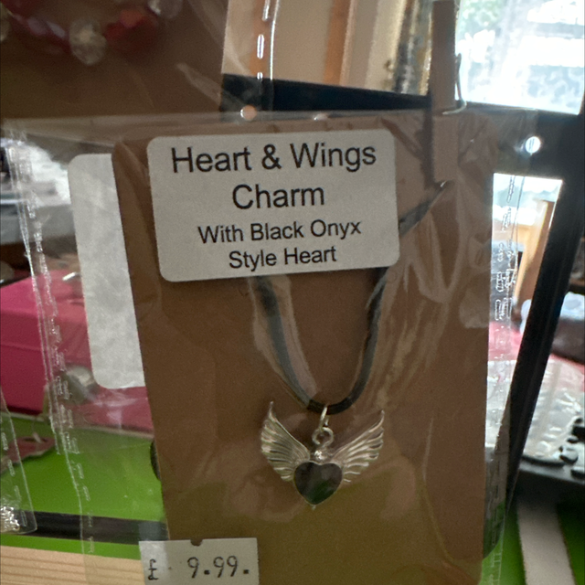 Gothic Heart with Wings Necklace 