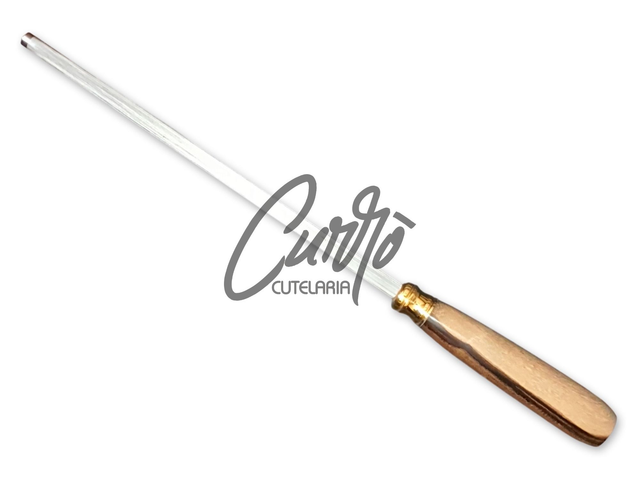 Chaira Churrasco Estriada Elmo Cabo em Madeira de Lei 10 Polegadas