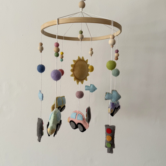 Cars felt baby mobile