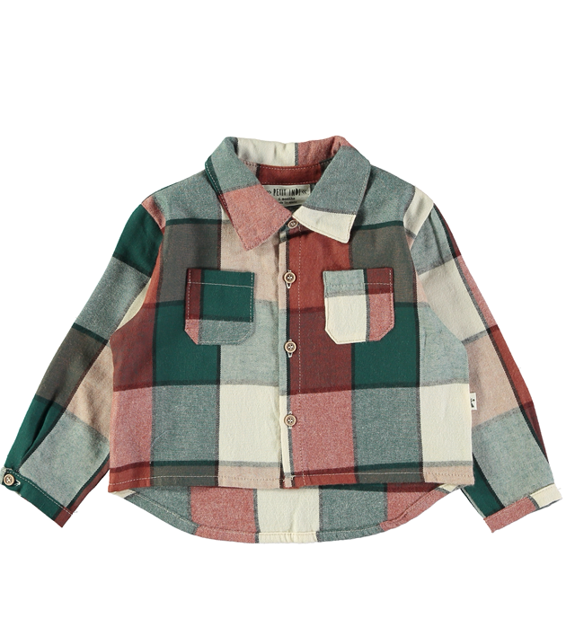 Petit Indi - camice caldo cotone quadri 