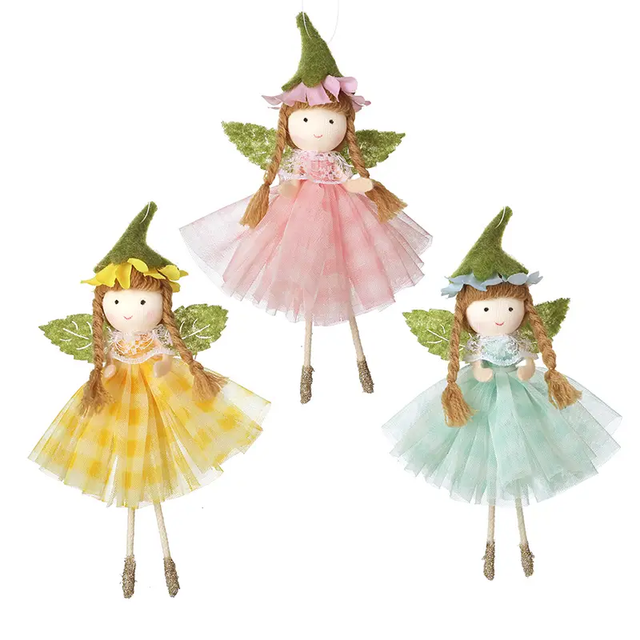 Hanging Fairies in Checked Skirt