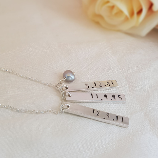 Personalised family bar necklace