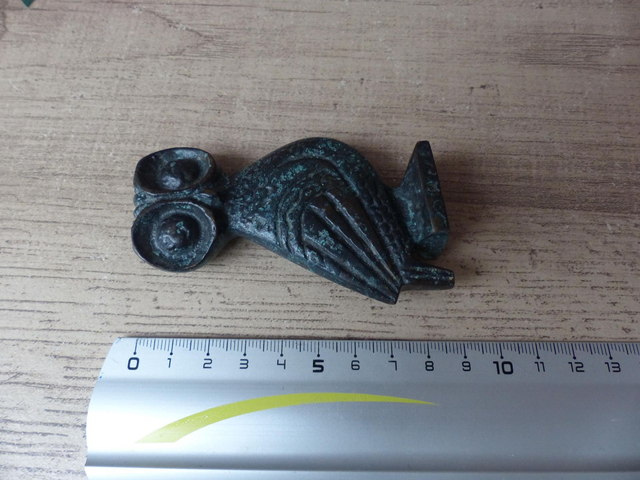 Figurine chouette plate d'Athéna en métal, symbole de sagesse, petit hibou sculpture d'art grec, sculpture chouette porte-bonheurstatuette