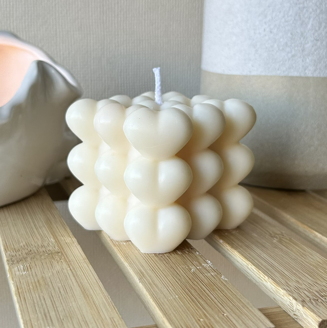 Bubble Hearts Candle