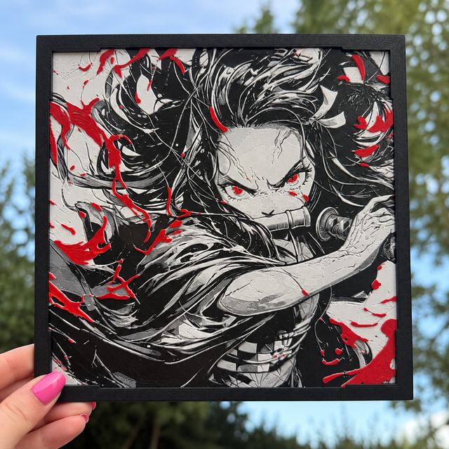  Kamado Demon Slayer 3D Printed HueForge Wall Art