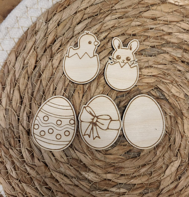 Jetons lapin et oisillon + 3 œufs 