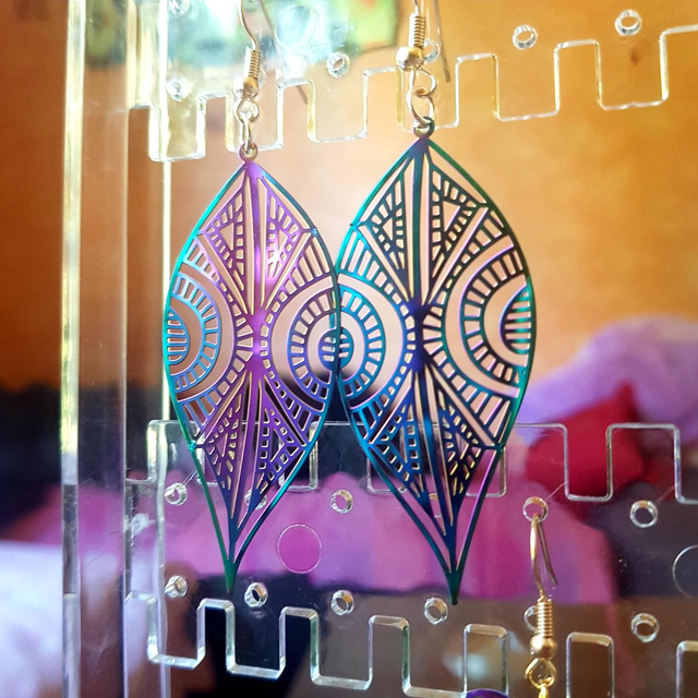 Boucles d'oreilles holographique 