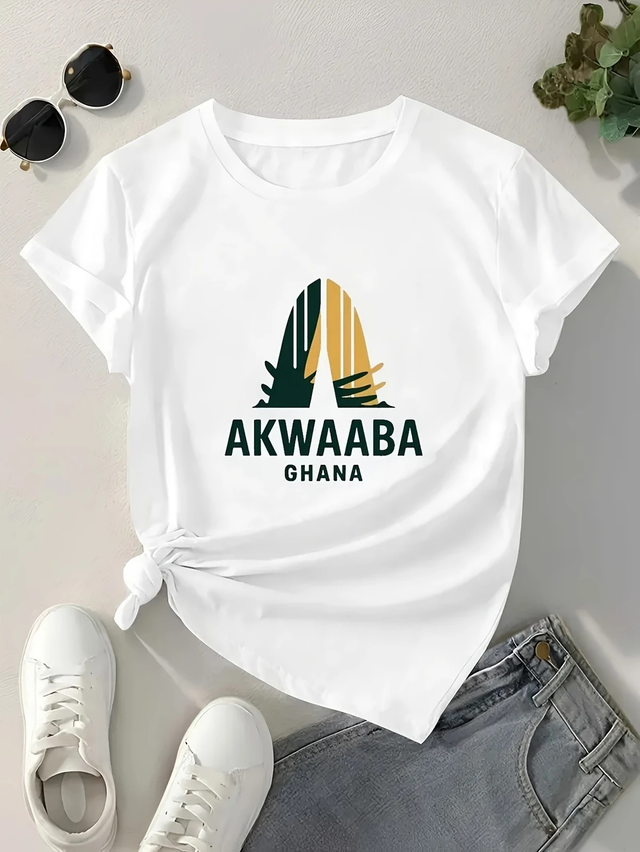 Women's Plus Size Ghanaian Cultural Graphic Print T-Shirt