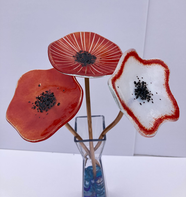 Everlasting flower - set of 3 - reds