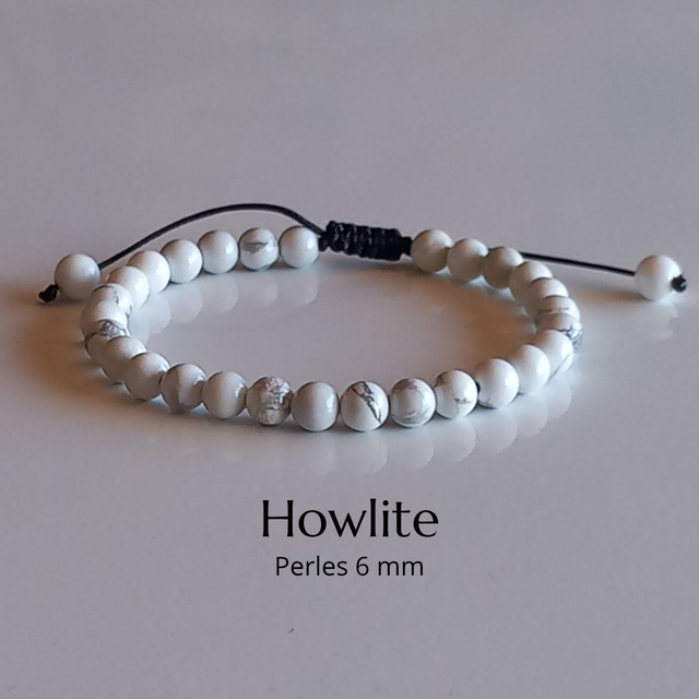 Bracelet ajustable en Howlite