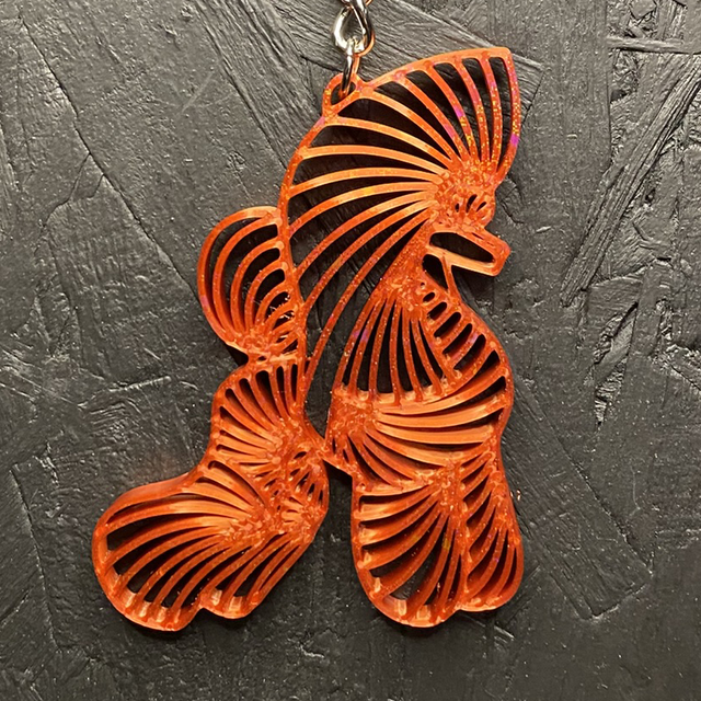 3D - Keychain Poodle Puppy Red Copper