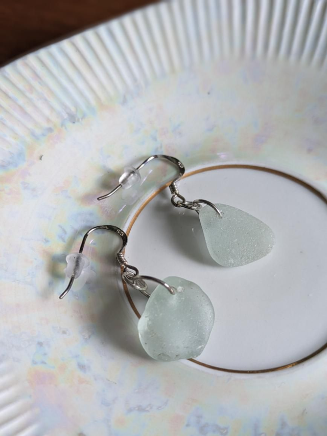 Sea glass drop earrings 