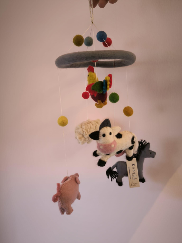 Handmade Farmyard Animals Baby Mobile 