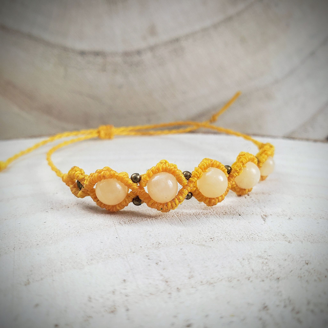 Bracelet entrelacé - Calcite Jaune