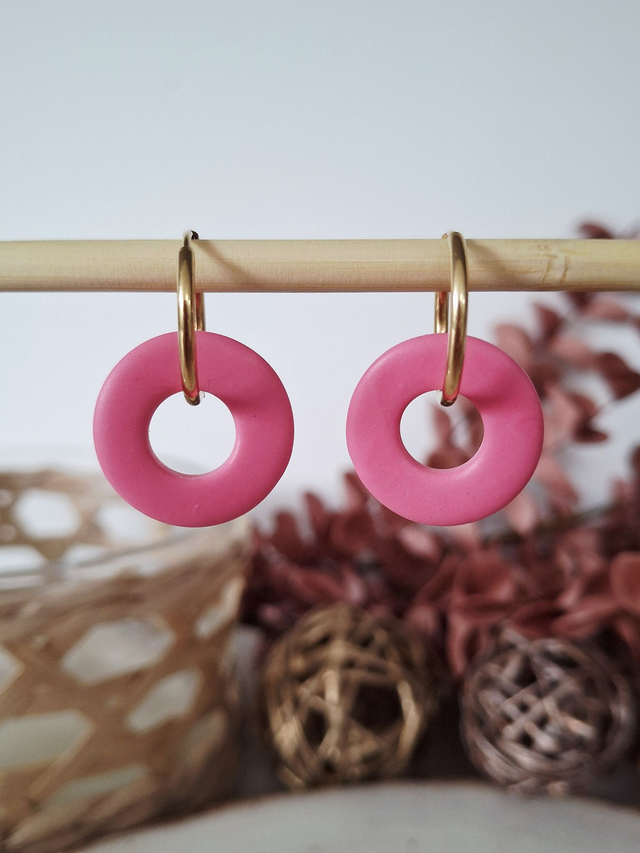 Pampilles Rose bonbon - P'tites rondes (sans créoles)