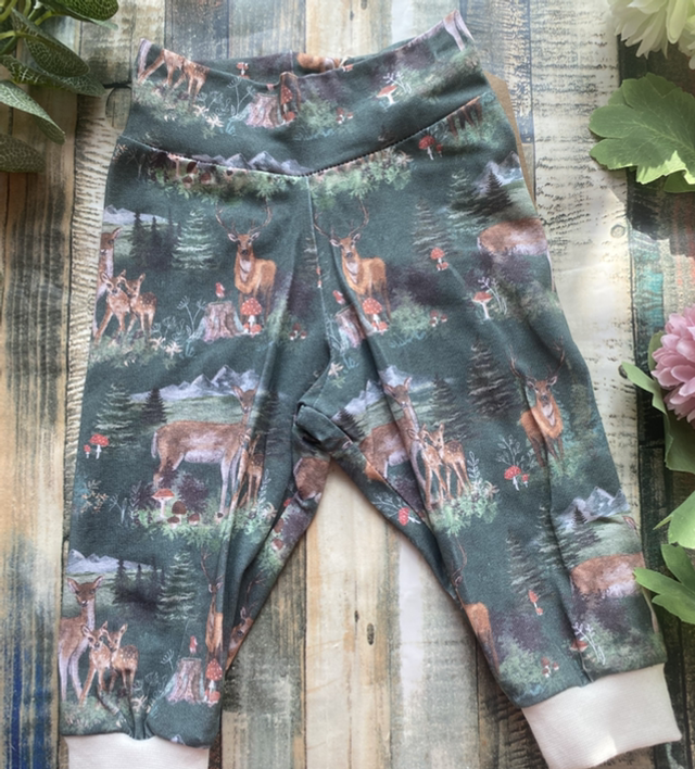 Deer Khaki Leggings 3-6m