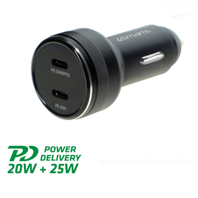 4smarts Car Charger 45W 2 USB C 