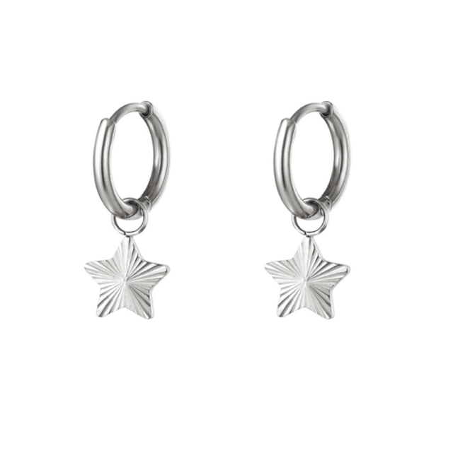Oorbellen star zilver