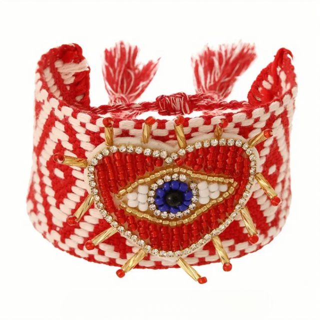 Red eye cuff bracelet
