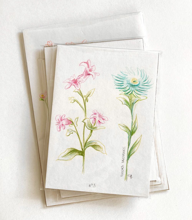 Vente d'originaux - A6 - Les p'tites fleurs
