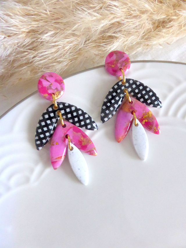 Boucles d'oreilles 3 pièces - Framboise Audacieuse