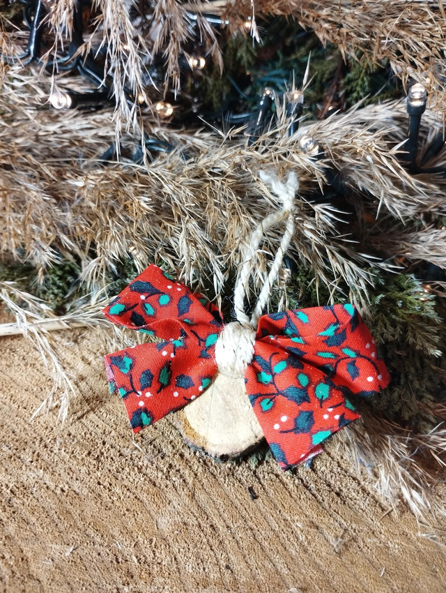 Mini suspension en bois - Nœud Noël