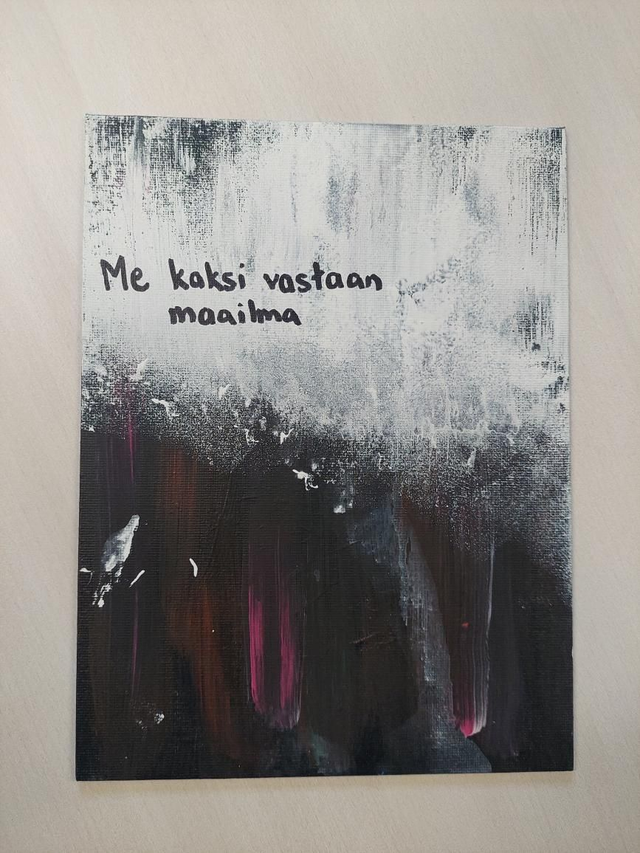 "Me kaksi vastaan maailma" 18x24cm