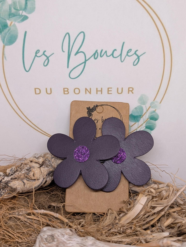 Boucles d&#039;oreilles Marguerite m618 violet
