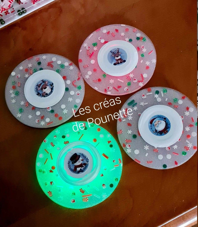 Lot de 4 dessous de verre lumineux